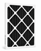 Carbon Air filter with black pleats on a white background