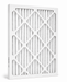 White MERV 13 air filter with grid pattern on a white background