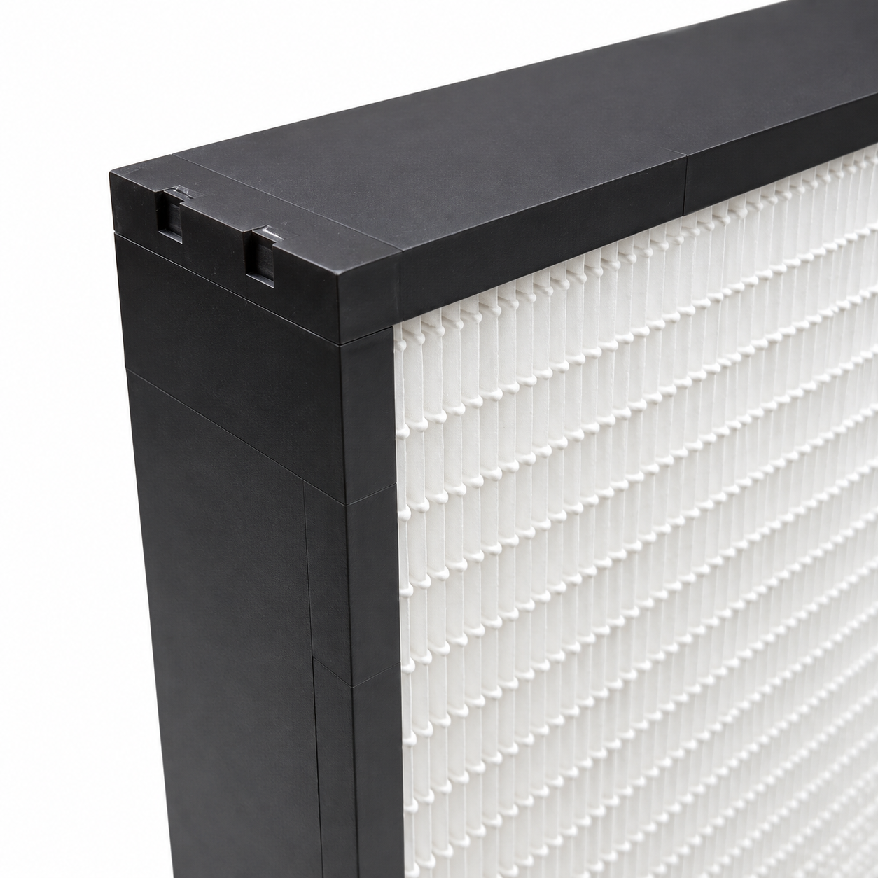 24x24x4 plastic box style mini pleat filter corner detail
